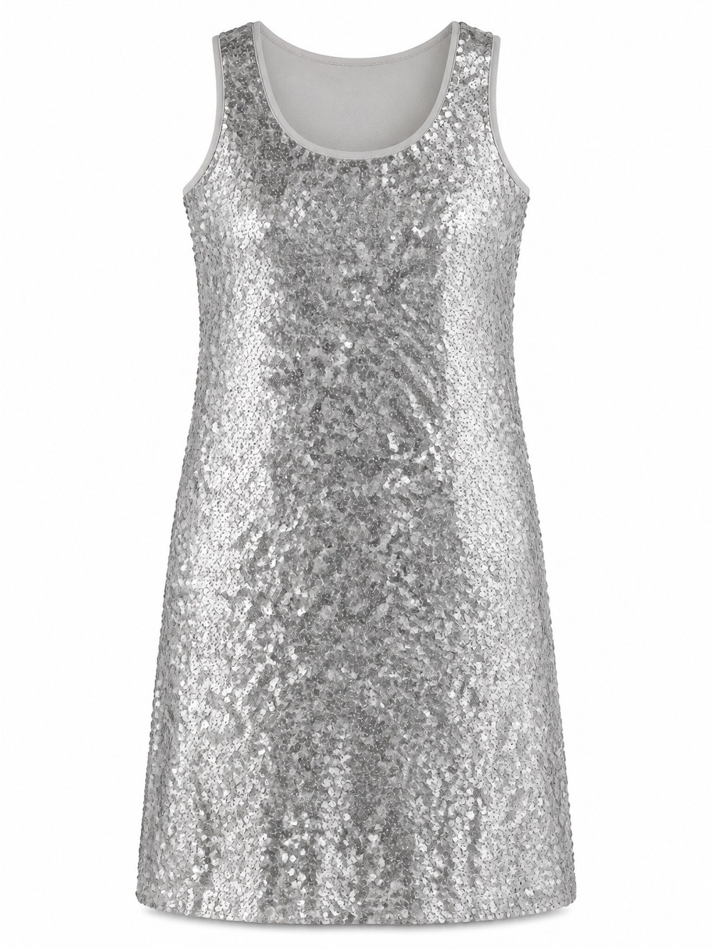 Peter Nygard Silver Sequin Mini Dress - the second picture is the back.